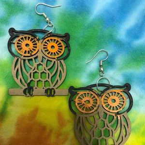 One of a Kind Owl Earrings